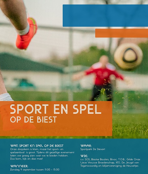 Sport en spel op De Biest 2018 poster